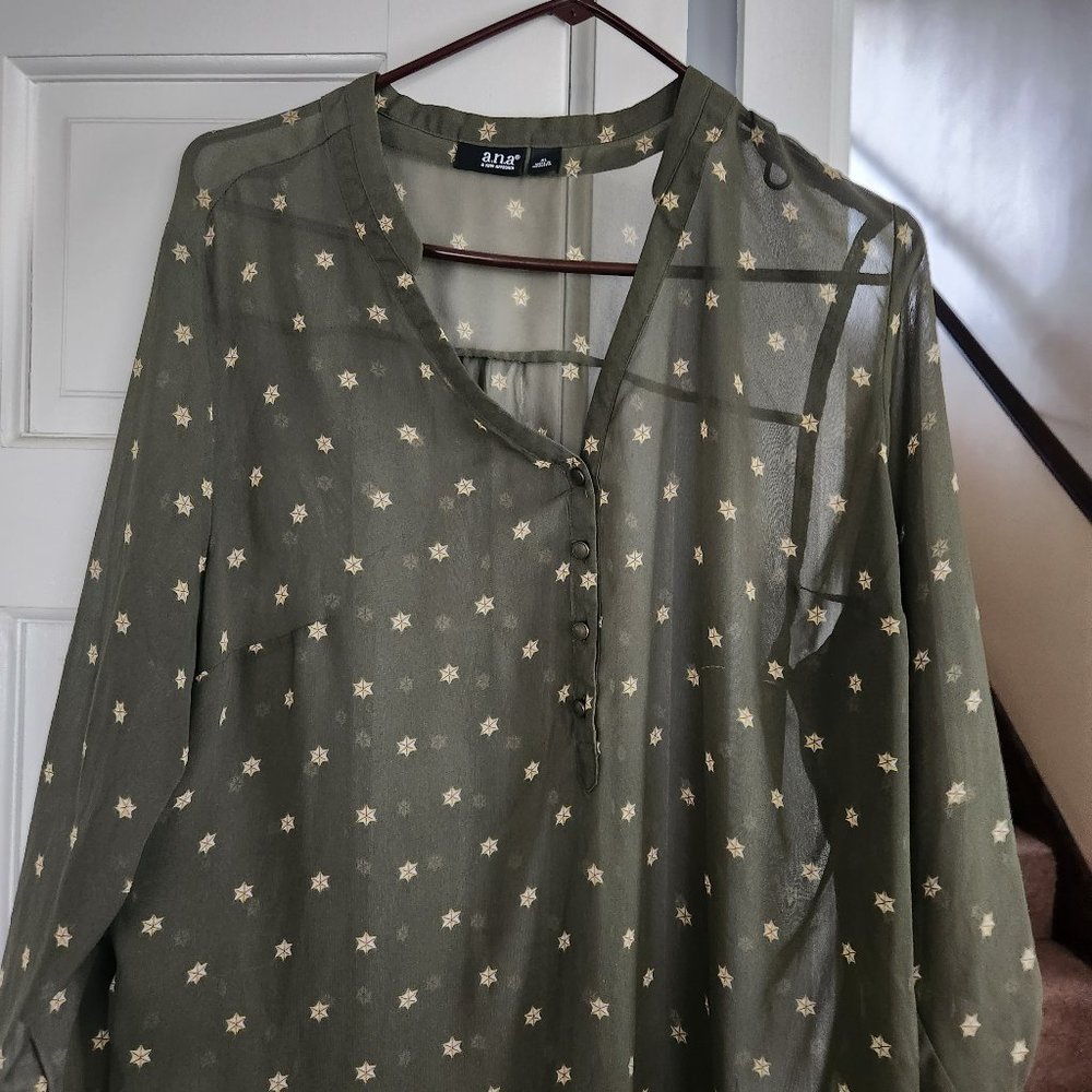 Shear olive green top